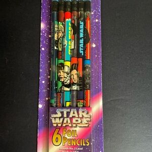 Star Wars set of 6 No 2 Foil Pencils Roseart 1997
